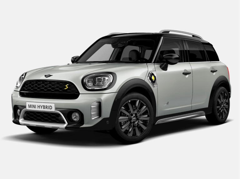 mini cooper countryman all 4 - silver and black - side view
