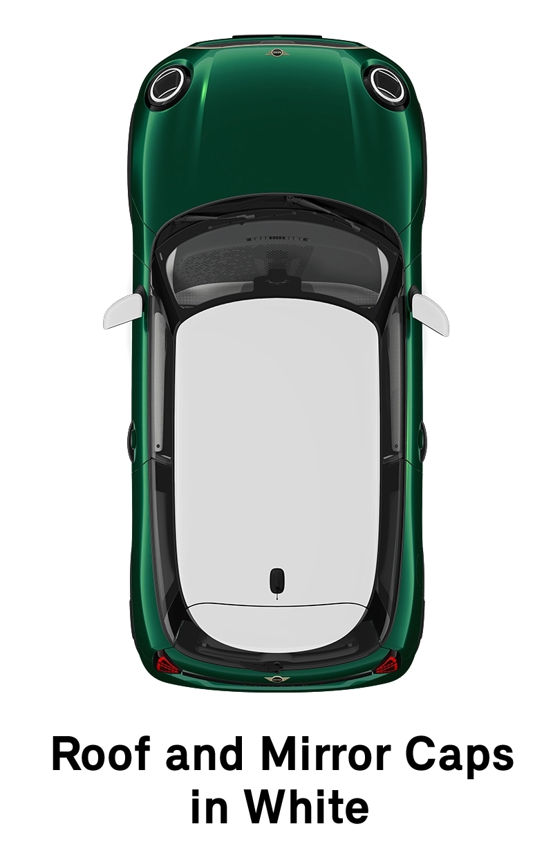  MINI - équipement - coques de toit et de rétroviseurs finition Favoured en blanc
