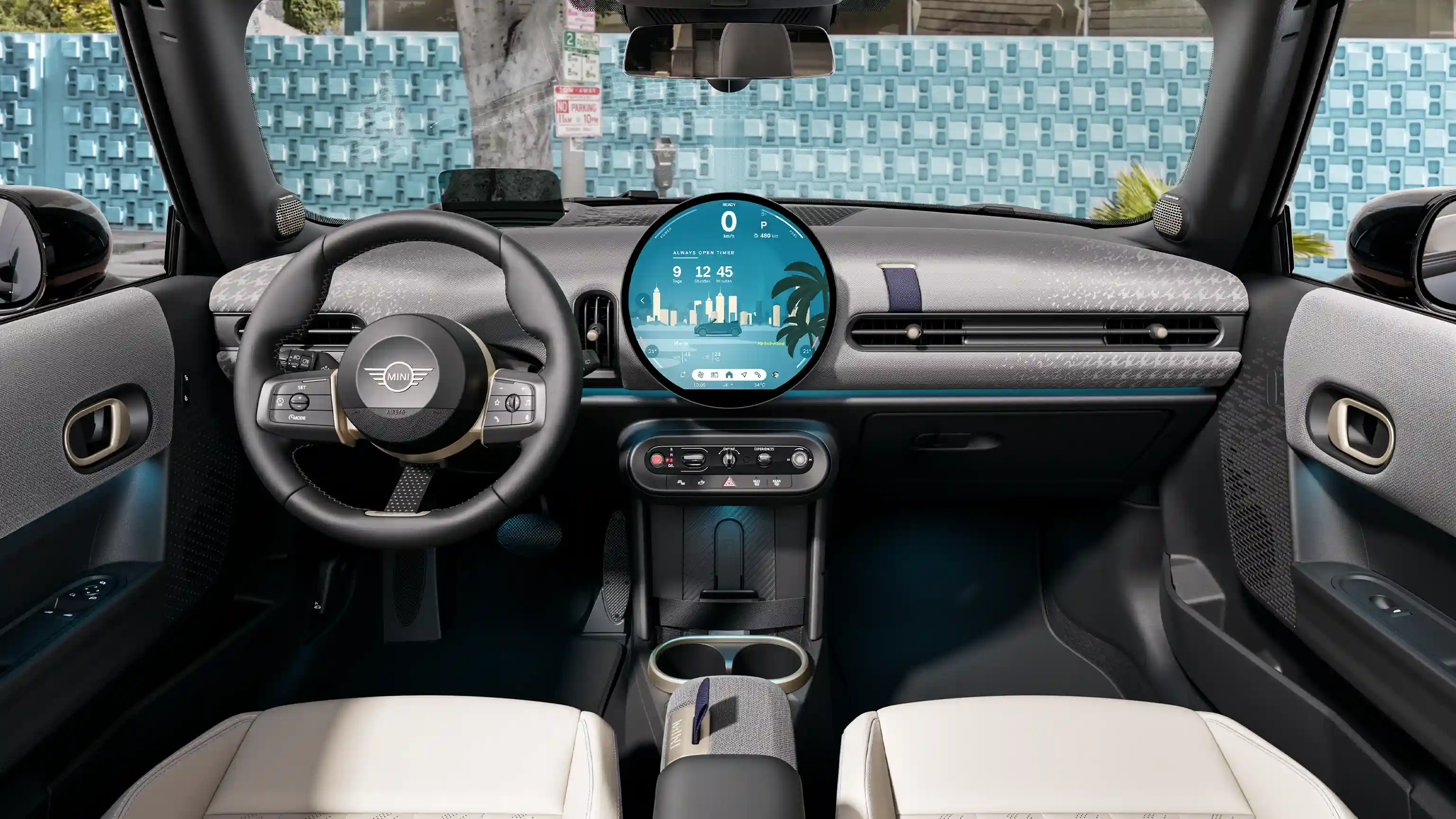 Vue détaillée du tableau de bord de la MINI Cooper Cabrio