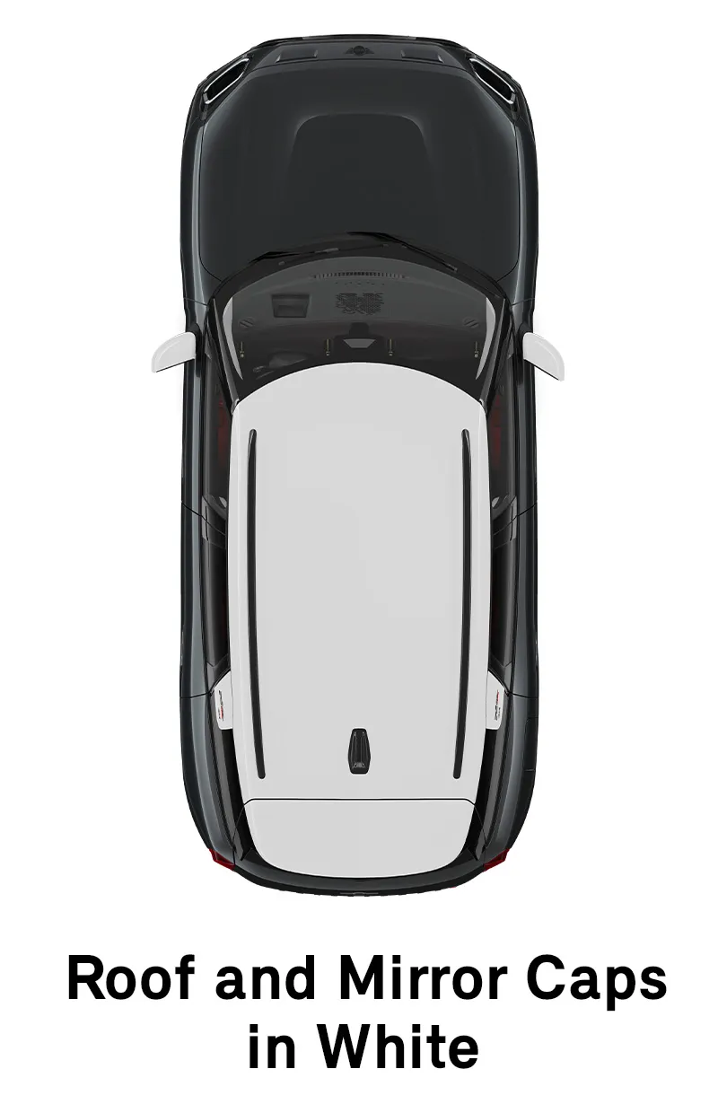  MINI – Ausstattung – JCW Trim – Dach und Spiegelkappen in Weiß