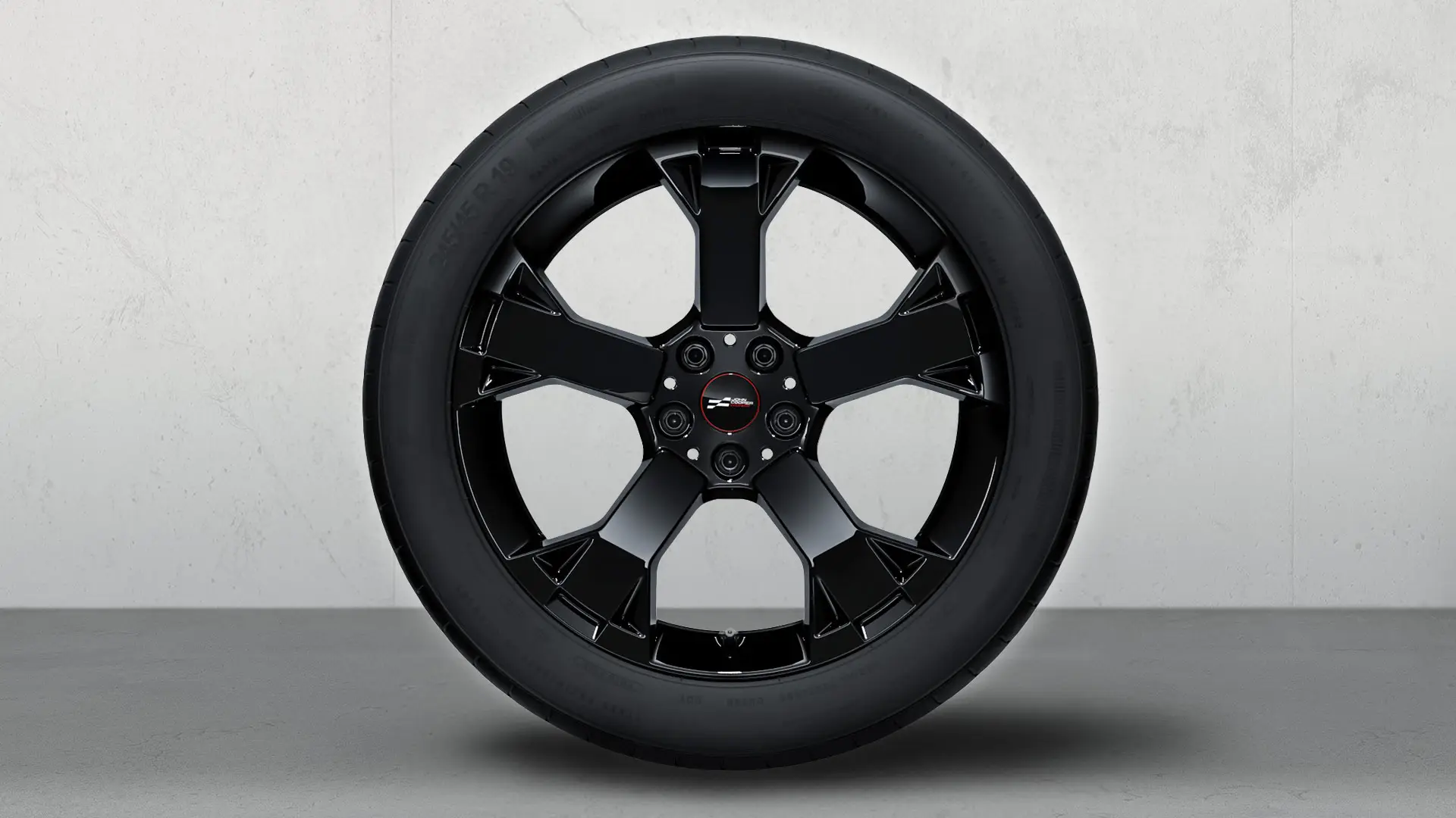 Nahaufnahme der Speichendetails des MINI 19-Zoll-Leichtmetallrads JCW Runway Spoke 948 in Jet Black.