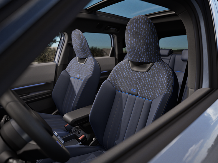 Photo de l'intérieur de la MINI Countryman Untamed Edition mettant en valeur les sièges.