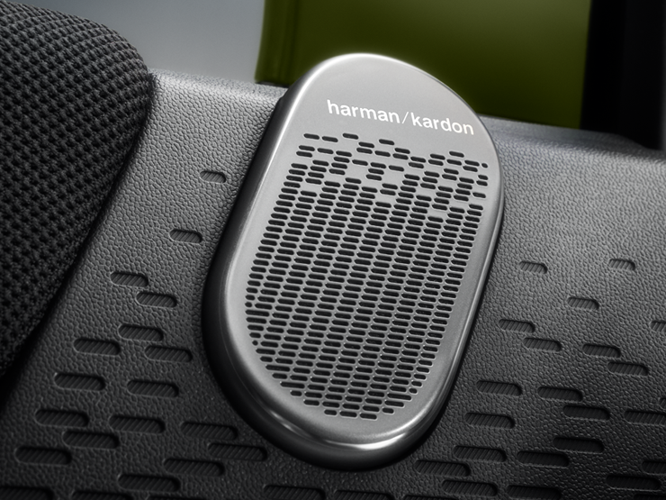 Detailansicht des MINI Paul Smith mit Harman Kardon Soundsystem