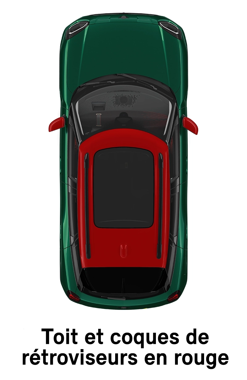  MINI - équipement - coques de toit et de rétroviseurs finition jcw rouge