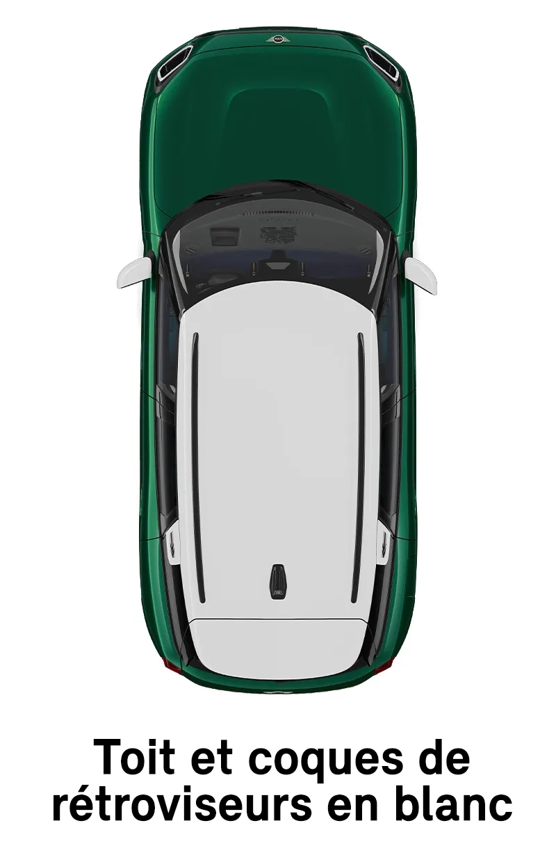  MINI - équipement - coques de toit et de rétroviseurs finition classic en blanc