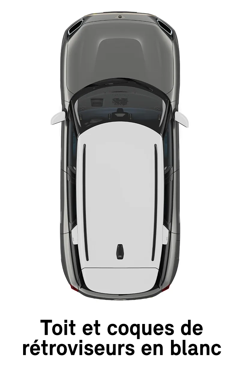  MINI - équipement - coques de toit et de rétroviseurs finition Favoured en blanc