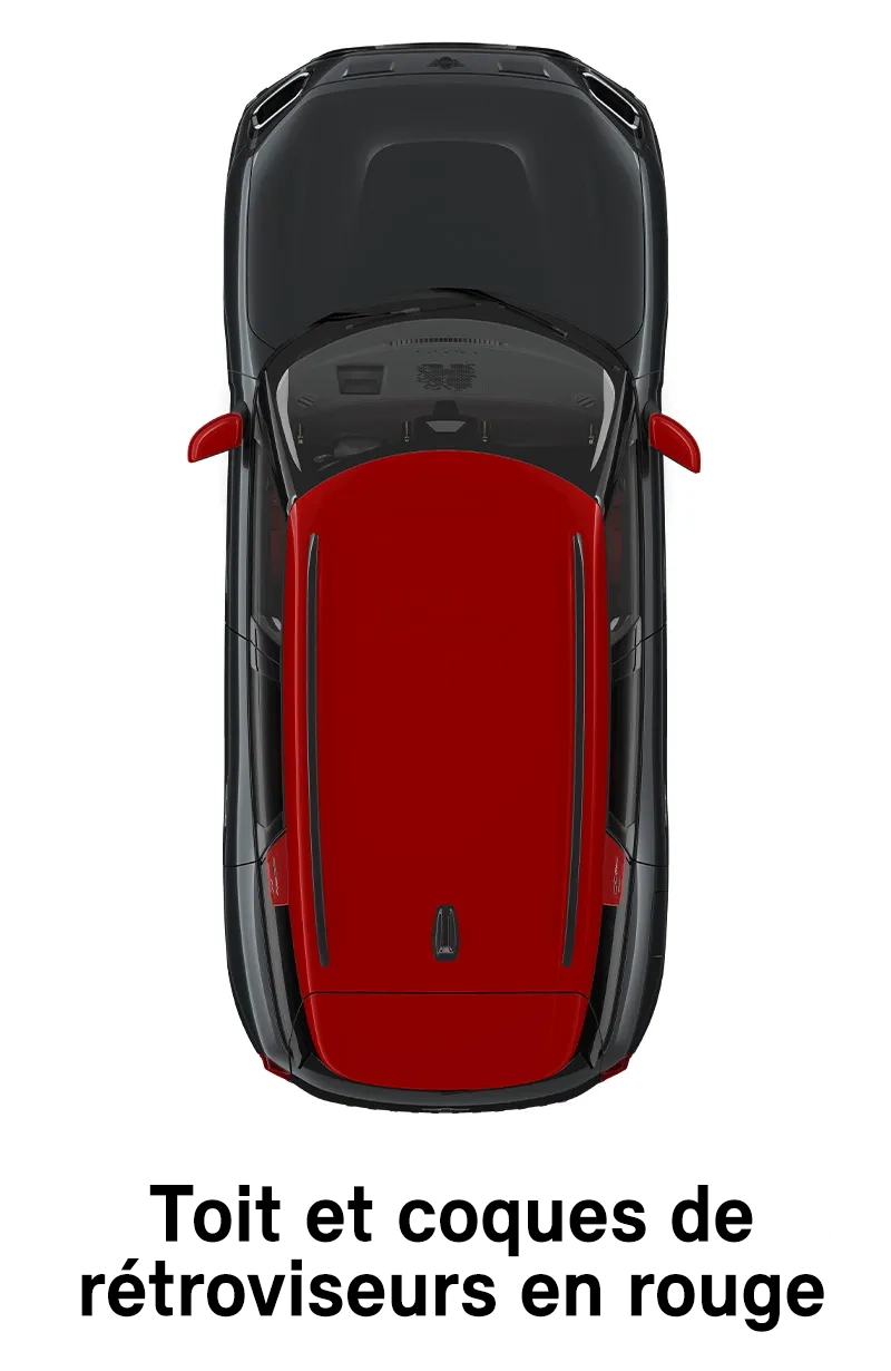  MINI - équipement - coques de toit et de rétroviseurs finition jcw rouge