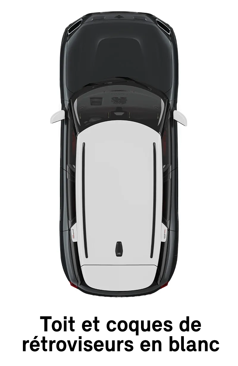  MINI - équipement - coques de toit et de rétroviseurs finition jcw blanc