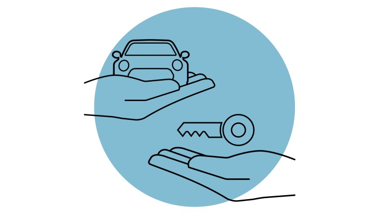 Vollelektrischer MINI Aceman - Financial Services - Übersicht - Illustration Lösungsfinder