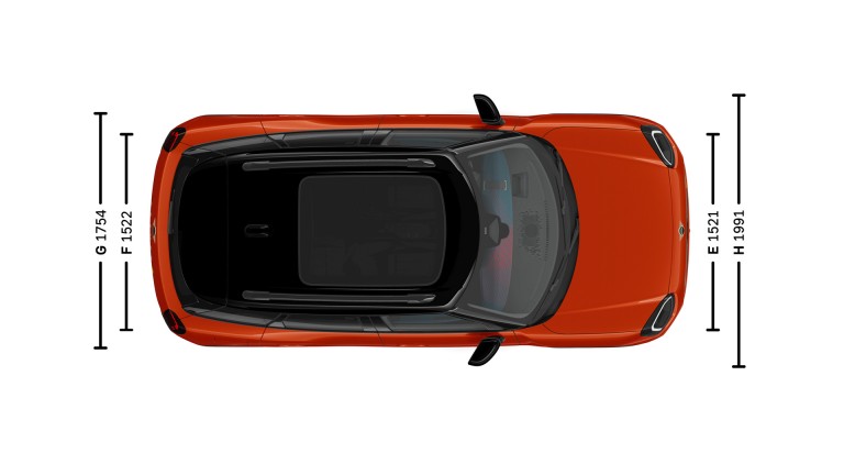 MINI Aceman Electric - dimensions - image d'introduction vue de dessus
